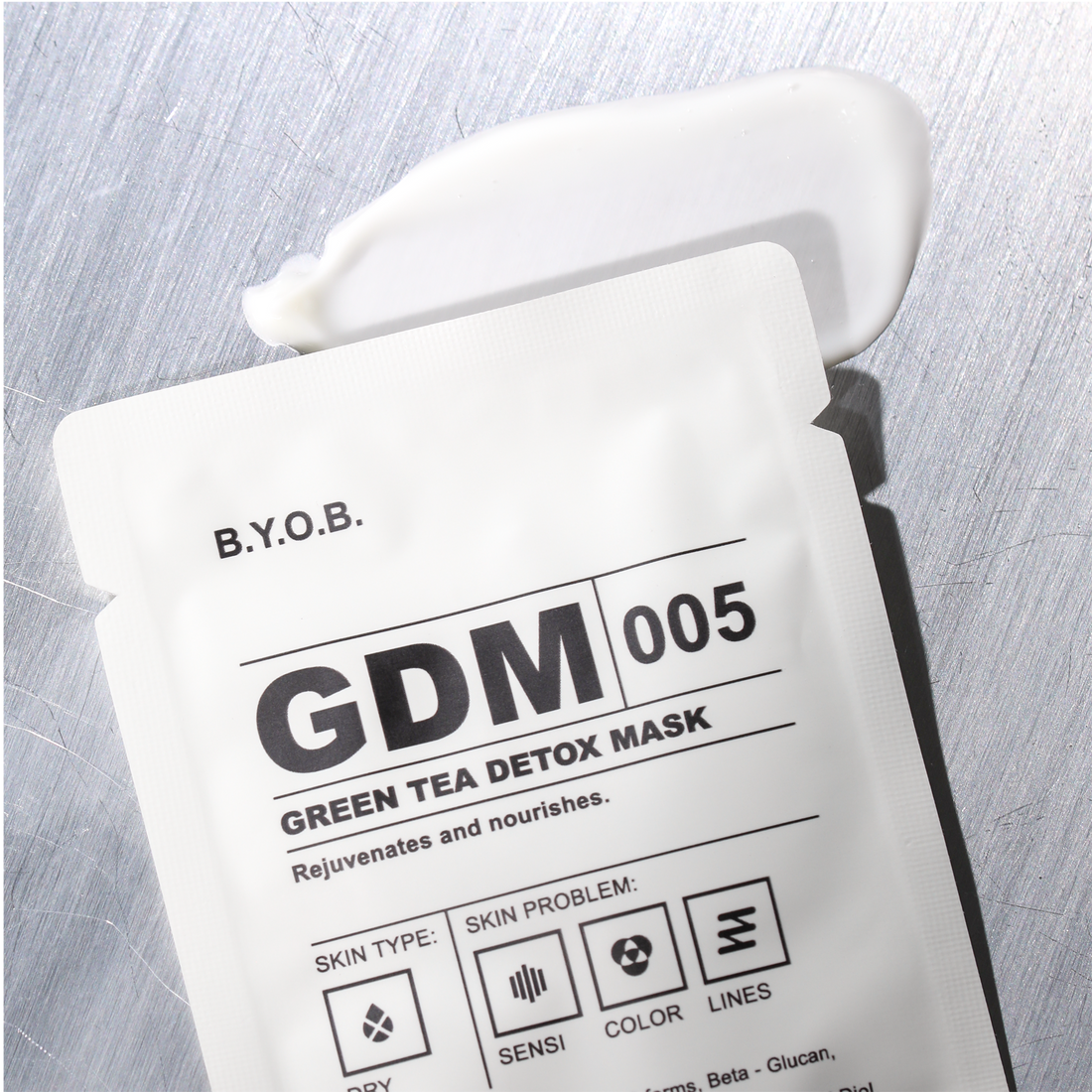 【下單自動8折】BYOB | GDM 綠茶抗氧滋潤排毒面膜 5ml x 15